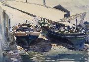 John Singer Sargent Boats Drawn Up Germany oil painting artist